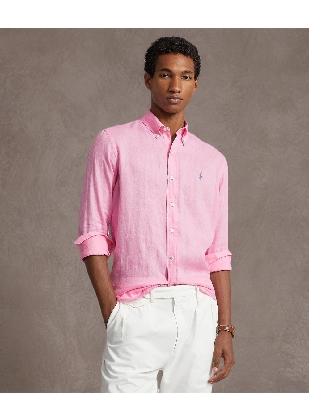 Ralph Lauren Harbor Pink 100% Linen Button-Down Shirt Sz XXL
